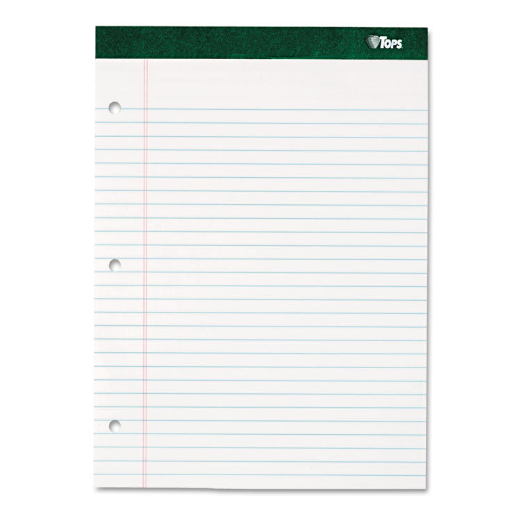 TOPS™ Double Docket Ruled Pads with Extra Sturdy Back, Wide/Legal Rule, 100 White 8.5 x 11.75 Sheets (TOP63379) Each