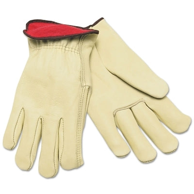 Memphis Glove Drivers Gloves, Premium Grade Cowhide, Medium, Red Fleece Lining (127-3250M) Case of 12