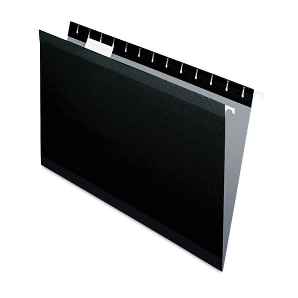 Pendaflex® Colored Reinforced Hanging Folders, Legal Size, 1/5-Cut Tabs, Black, 25/Box (PFX415315BLA) Box of 25