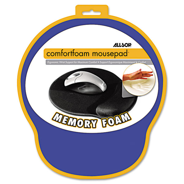Allsop® MousePad Pro Memory Foam Mouse Pad with Wrist Rest, 9 x 10, Blue (ASP30206) Each