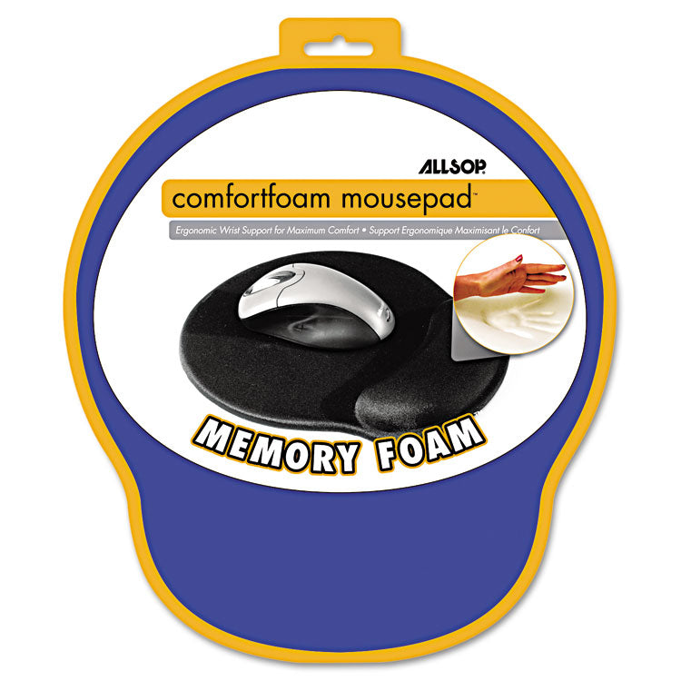 Allsop® MousePad Pro Memory Foam Mouse Pad with Wrist Rest, 9 x 10, Blue (ASP30206) Each