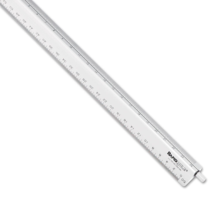 Chartpak® Adjustable Triangular Scale Aluminum Engineers Ruler, 12", Long, Silver (CHA240)