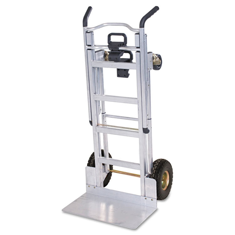 Cosco® 3-in-1 Convertible Hand Truck, 800 lb to 1,000 lb Capacity, 21.06 x 21.85 x 48.03, Aluminum (CSC12312ABL1E) Each