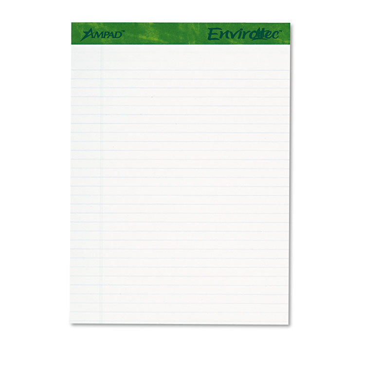 Ampad® Earthwise by Ampad Recycled Writing Pad, Wide/Legal Rule, Politex Sand Headband, 40 White 8.5 x 11.75 Sheets, 4/Pack (TOP40102) Pack of 4