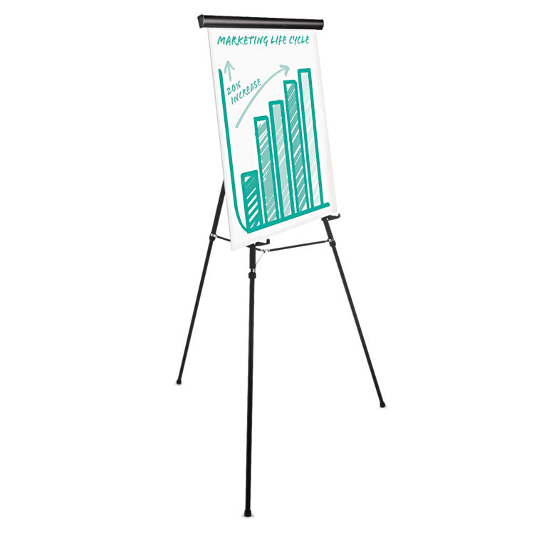 Universal® Heavy-Duty Adjustable Presentation Easel, 69" Maximum Height, Metal, Black (UNV43034)