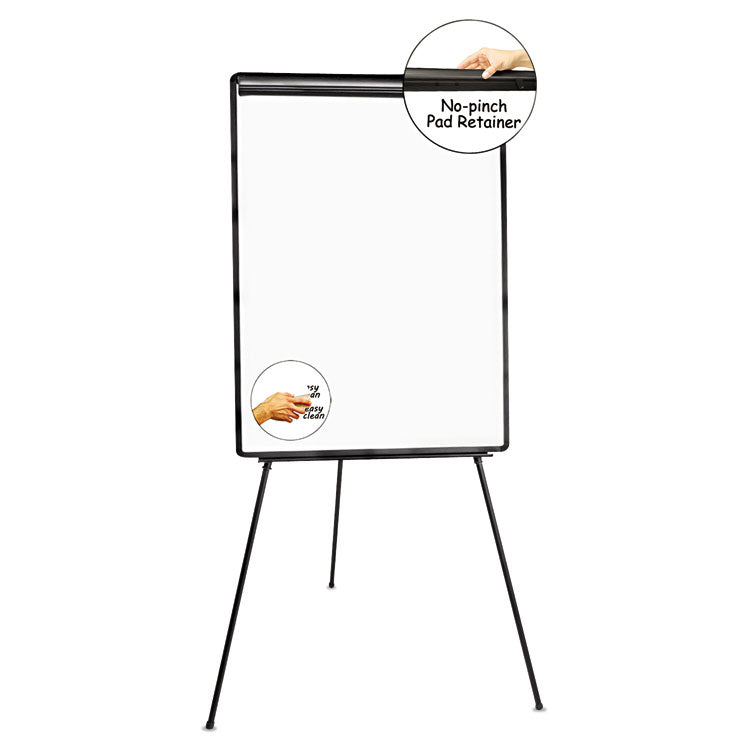 Universal® Dry Erase Board with Tripod Easel, 29 x 41, White Surface, Black Frame (UNV43032) Each