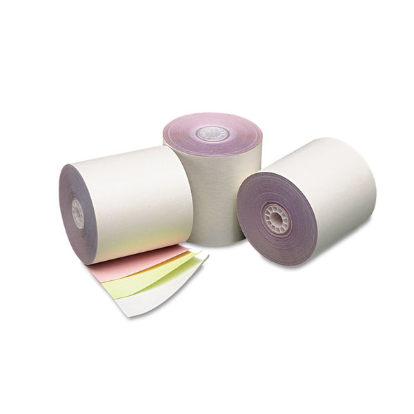 Iconex™ Impact Printing Carbonless Paper Rolls, 3" x 70 ft, White/Canary/Pink, 50/Carton (ICX90770060)
