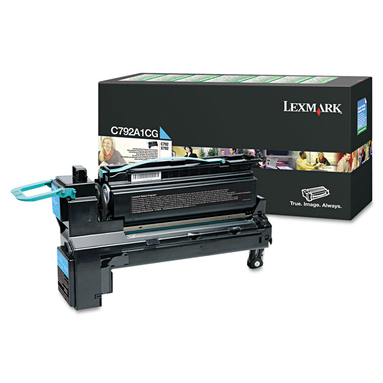 Lexmark™ C792A1CG Return Program Toner, 6,000 Page-Yield, Cyan (LEXC792A1CG) Each