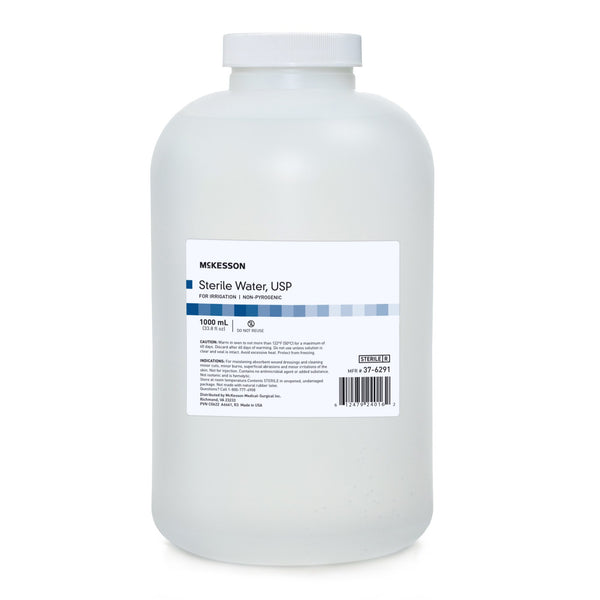 McKesson Irrigation Solution - OTC Sterile Water for Irrigation Not for Injection Bottle 1,000 mL (1086158_CS) 6/CS