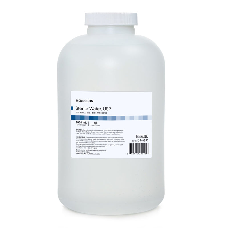 McKesson Irrigation Solution - OTC Sterile Water for Irrigation Not for Injection Bottle 1,000 mL (1086158_CS) 6/CS