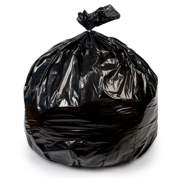 Colonial Bag Trash Bag 60 gal. Black LLDPE 1.35 mil 38 X 58 Inch X-Seal Bottom Flat Pack (862344_CS) 1/CS