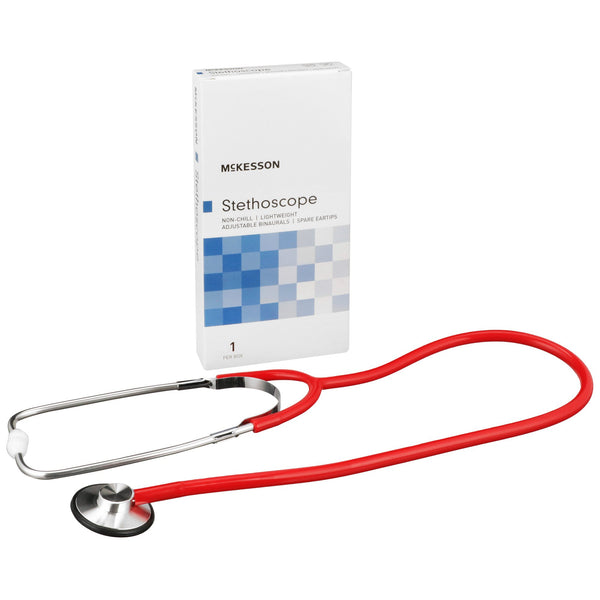 McKesson General Exam Stethoscope Red 1-Tube 21 Inch Tube Single Sided Chestpiece (363739_EA) 1/EA
