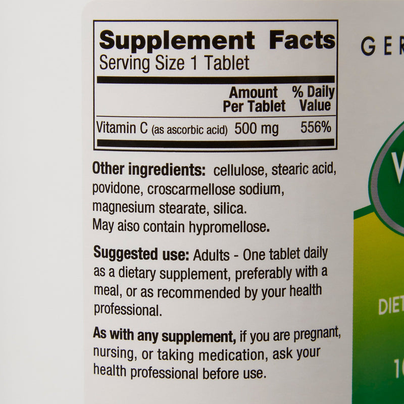 Geri-Care® Vitamin C Supplement Ascorbic Acid 500 mg Strength Tablet 1,000 per Bottle (633787_BT) 1/BT