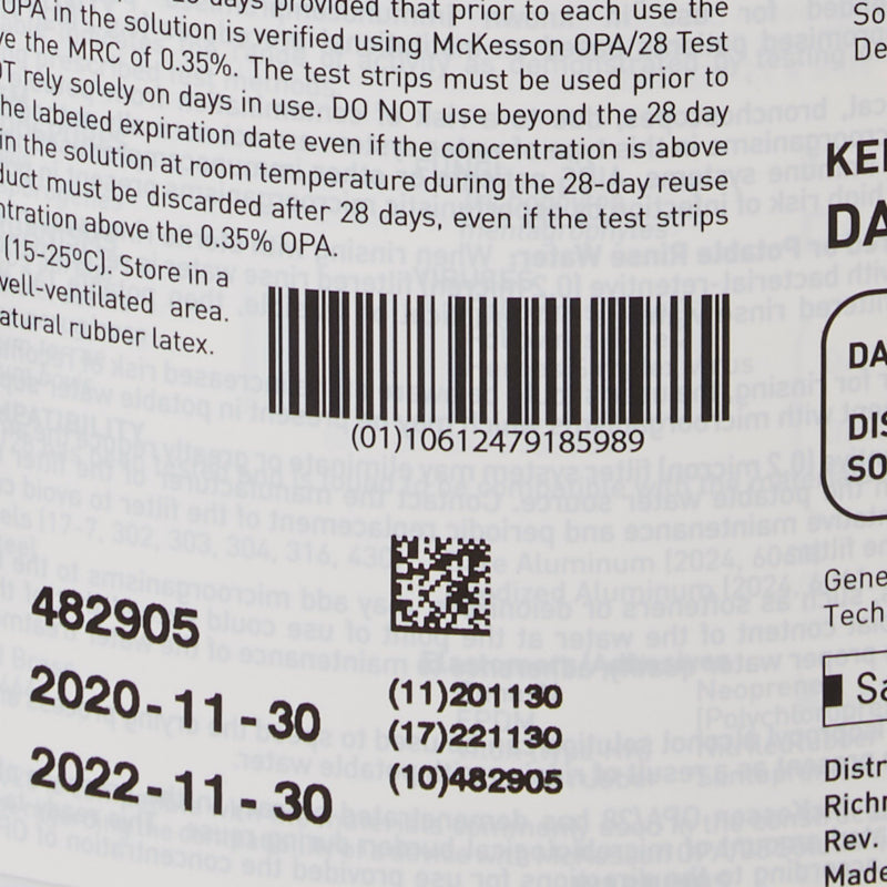McKesson OPA/28 OPA High-Level Disinfectant RTU Liquid 1 gal. Jug Reusable (852217_EA) 1/EA