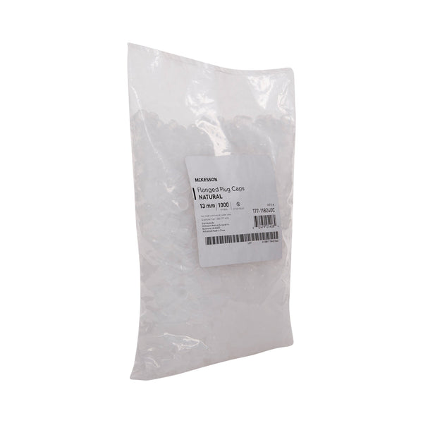 McKesson Tube Closure Polyethylene Flanged Plug Cap Natural 13 mm For Use with 13 mm Blood Drawing Tubes, Glass Test Tubes, Plastic Culture Tubes NonSterile (1175278_BG) 1000/BG