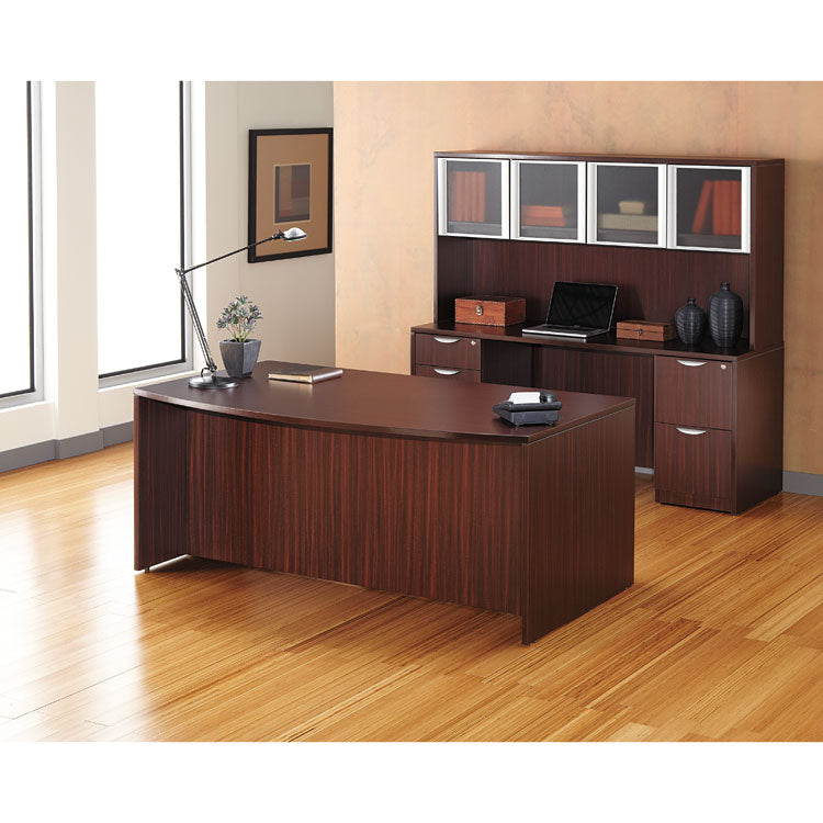 Alera® Alera Valencia Series Bow Front Desk Shell, 71" x 41.38" x 29.63", Mahogany (ALEVA227236MY)