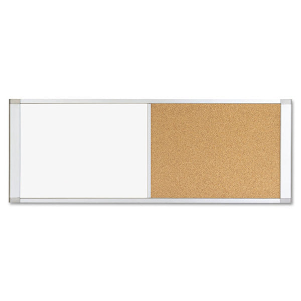 MasterVision® Combo Cubicle Workstation Dry Erase/Cork Board, 48 x 18, Tan/White Surface, Aluminum Frame (BVCXA42003700) Each