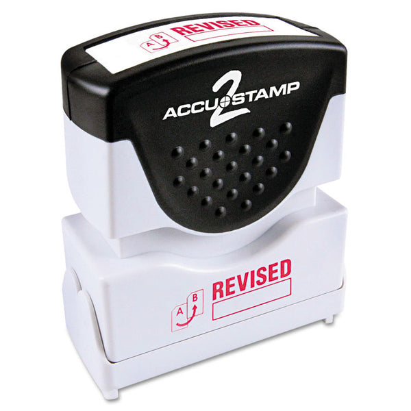 ACCUSTAMP2® Pre-Inked Shutter Stamp, Red, REVISED, 1.63 x 0.5 (COS035587)