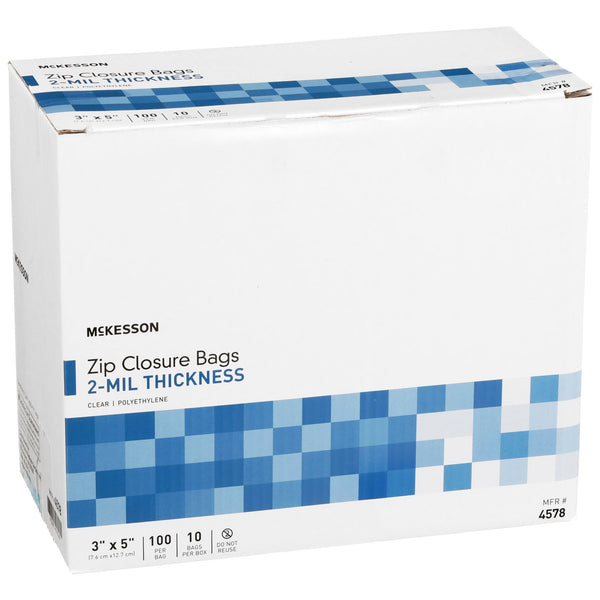 McKesson Reclosable Bag 3 X 5 Inch Polyethylene Clear Zipper Closure (890534_PK) 1/PK