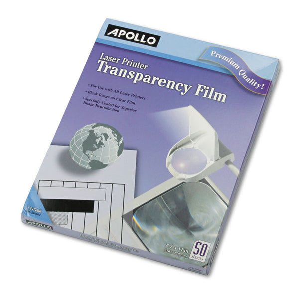 Apollo® Laser Transparency Film, 8.5 x 11, Black on Clear, 50/Box (APOCG7060) Box of 50