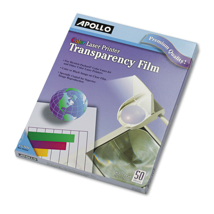 Apollo® Color Laser Transparency Film, 8.5 x 11, 50/Box (APOCG7070) Box of 50