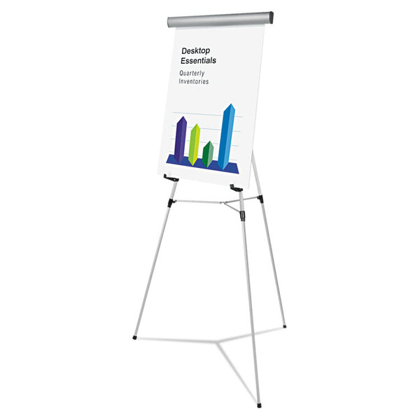 Universal® Heavy-Duty Adjustable Presentation Easel, 69" Maximum Height, Metal, Silver (UNV43035)