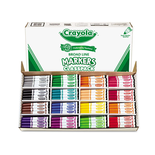 Crayola® Non-Washable Marker, Broad Bullet Tip, Assorted Classic Colors, 256/Box (CYO588201) Pack of 256