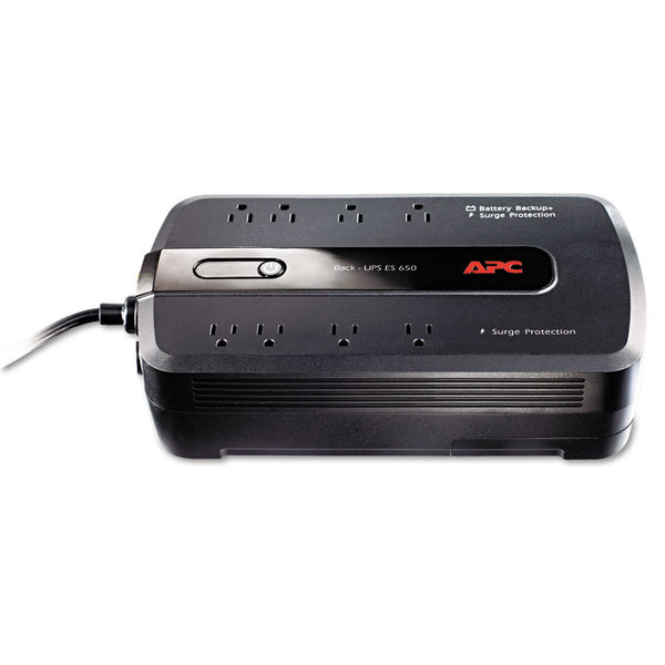 APC® BE650G1 Back-UPS ES 650 Battery Backup System, 8 Outlets, 650 VA, 340 J (APWBE650G1)