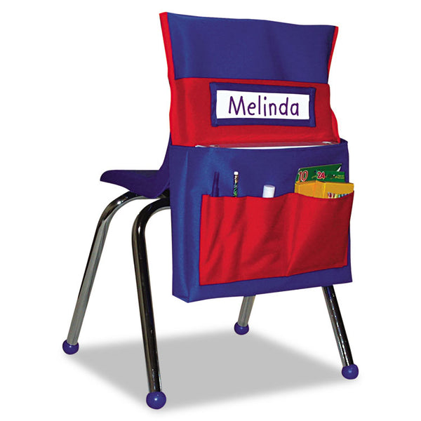 Carson-Dellosa Education Chairback Buddy Pocket Chart, 7 Pockets, 15 x 19, Blue/Red (CDPCD158035) Each