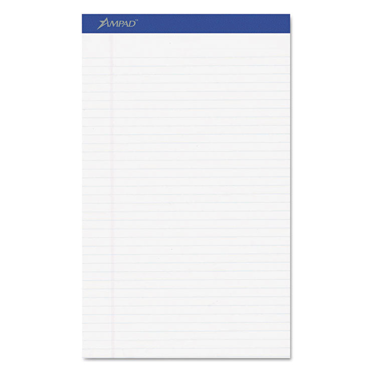 Ampad® Perforated Writing Pads, Wide/Legal Rule, 50 White 8.5 x 14 Sheets, Dozen (TOP20330) 1 Dozen