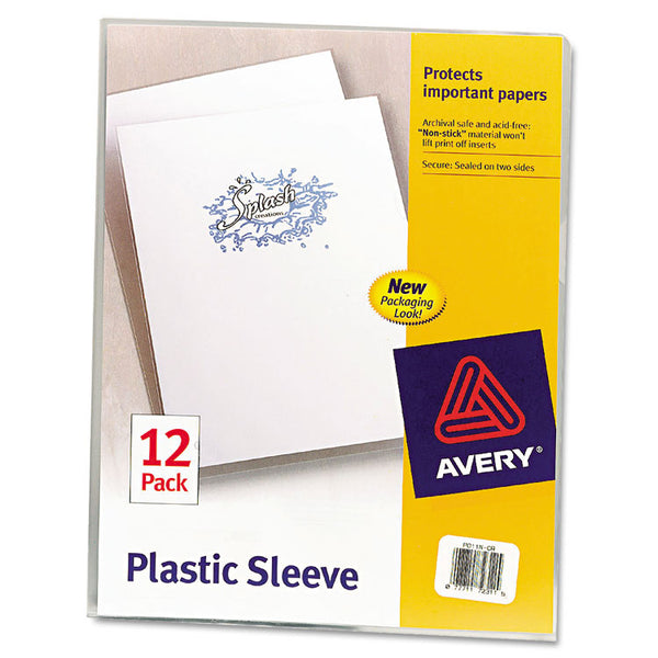 Avery® Clear Plastic Sleeves, Letter Size, Clear, 12/Pack (AVE72311)