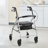 McKesson 4 Wheel Rollator Silver Adjustable Height / Folding Aluminum Frame (1065267_EA) 1/EA