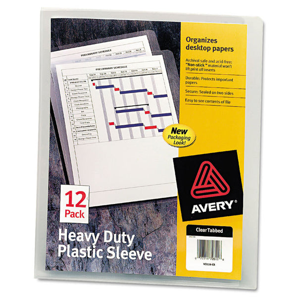 Avery® Heavy-Duty Plastic Sleeves, Letter Size, Clear, 12/Pack (AVE72611)