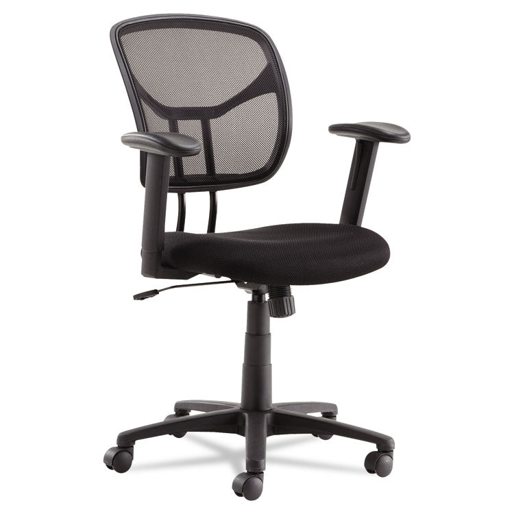 OIF Swivel/Tilt Mesh Task Chair with Adjustable Arms, Supports Up to 250 lb, 17.72" to 22.24" Seat Height, Black (OIFMT4818)