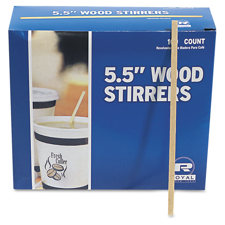 AmerCareRoyal® Wood Coffee Stirrers, 5.5", 10,000/Carton (RPPR810CT) Case of 10000