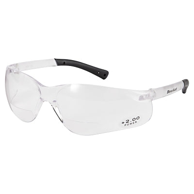 Crews BearKat® BK1 Series Bifocal Readers Safety Glasses, Clear Lens, 2.0 Dipter, Clear Frame (135-BKH20) Each