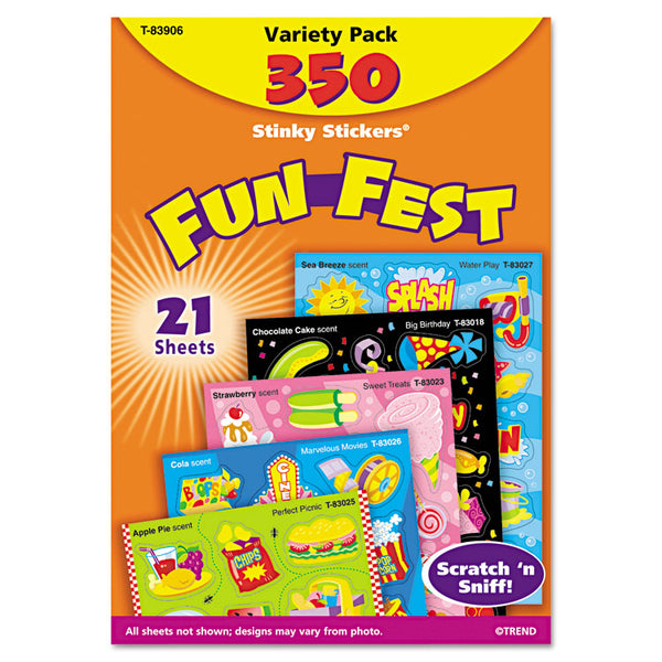 TREND® Stinky Stickers Variety Pack, Mixed Shapes, Assorted Colors, 350/Pack (TEPT83906) Pack of 350