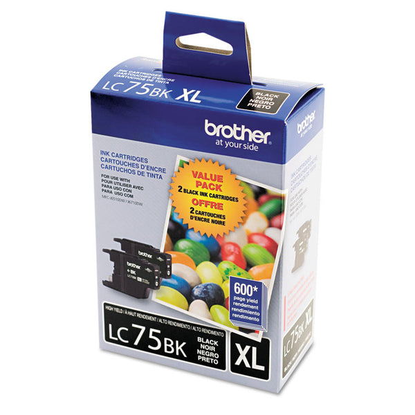 Brother LC752PKS Innobella High-Yield Ink, 600 Page-Yield, Black, 2/Pack (BRTLC752PKS)