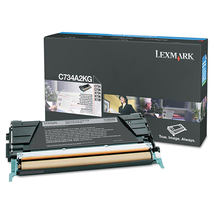 Lexmark™ C734A2KG High-Yield Toner, 8,000 Page-Yield, Black (LEXC734A2KG) Each
