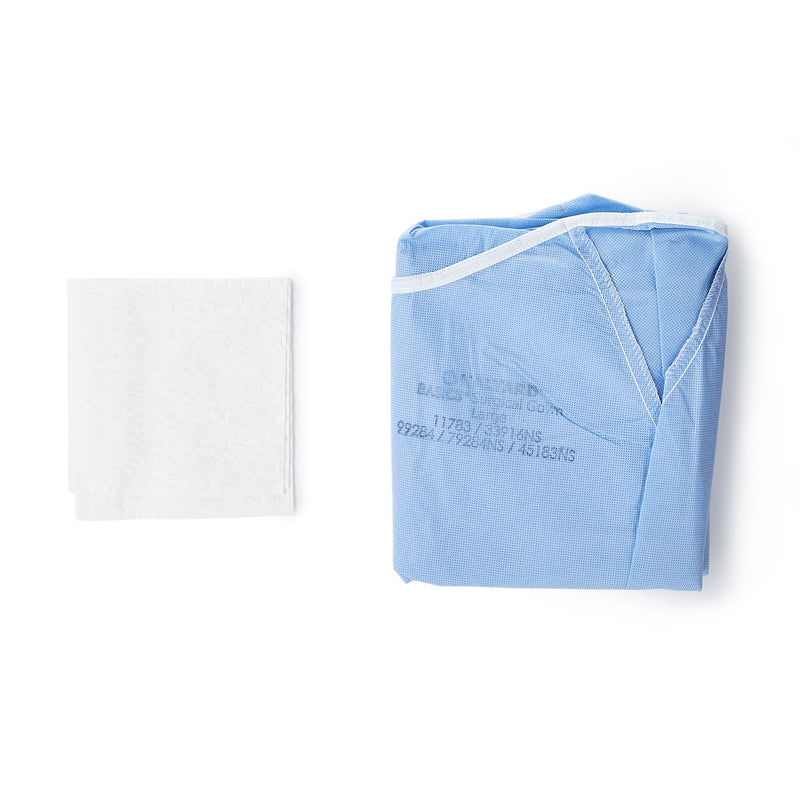 Halyard Basics Non-Reinforced Surgical Gown with Towel Large Blue Sterile Disposable (654134_EA) 1/EA