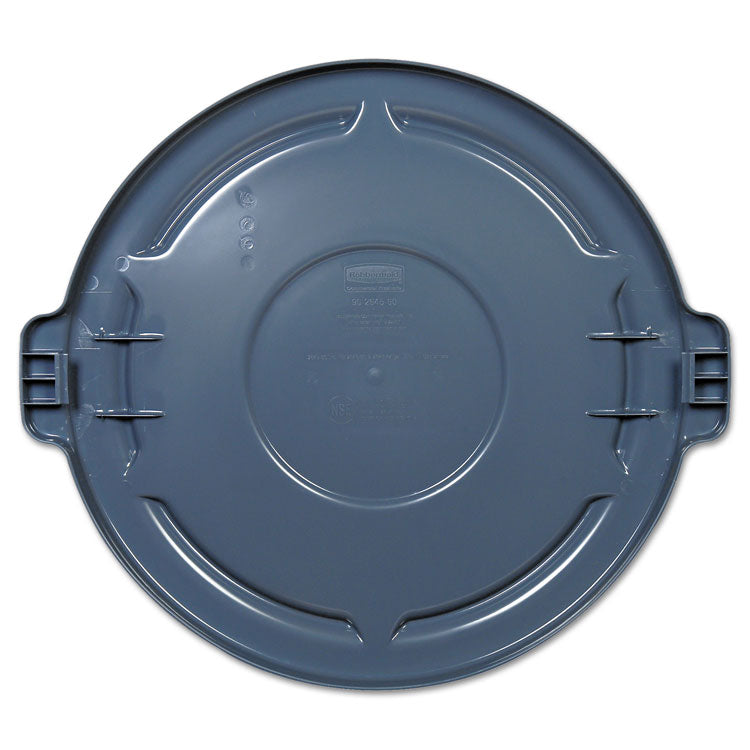Rubbermaid® Commercial BRUTE Self-Draining Flat Top Lids, 24.5" Diameter x 1.5h, Gray (RCP264560GY)