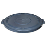 Rubbermaid® Commercial BRUTE Self-Draining Flat Top Lids, 24.5" Diameter x 1.5h, Gray (RCP264560GY) Each