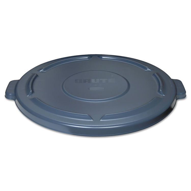 Rubbermaid® Commercial BRUTE Self-Draining Flat Top Lids, 24.5" Diameter x 1.5h, Gray (RCP264560GY)