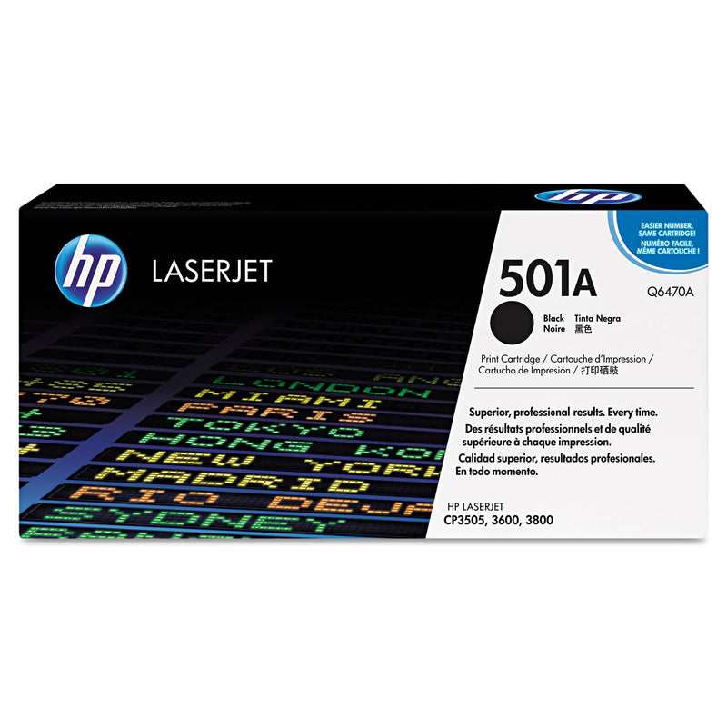 HP HP 501A, (Q6470A) Black Original LaserJet Toner Cartridge (HEWQ6470A)