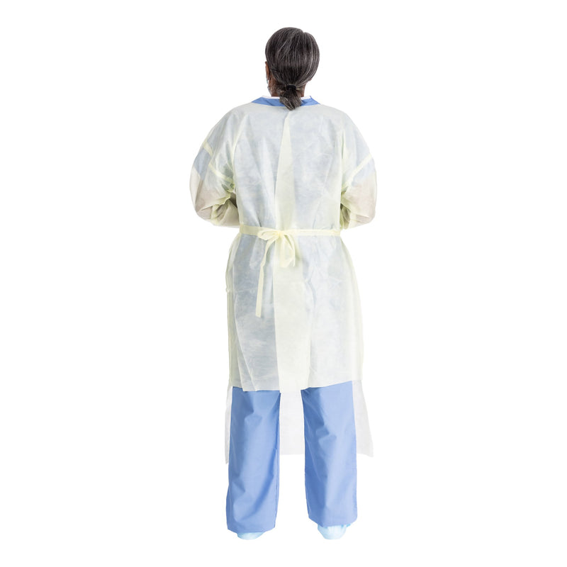 Halyard Basics Protective Procedure Gown Large Yellow NonSterile AAMI Level 2 Disposable (1204460_BG) 10/BG