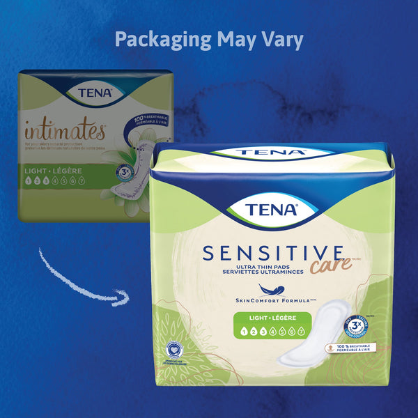 TENA Sensitive Care™ Ultra Thin Light Bladder Control Pad 10 Inch Length Light Absorbency Dry-Fast Core™ One Size Fits Most (1059446_BG) 24/BG
