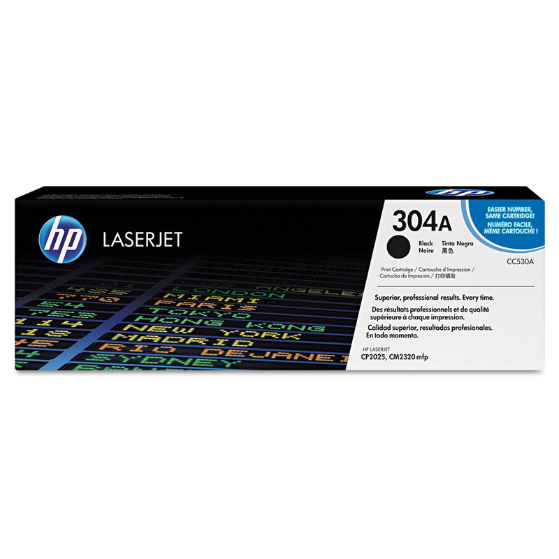 HP HP 304A, (CC530A) Black Original LaserJet Toner Cartridge (HEWCC530A)