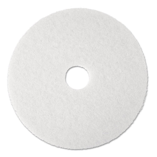 3M™ Low-Speed Super Polishing Floor Pads 4100, 13" Diameter, White, 5/Carton (MMM08477)