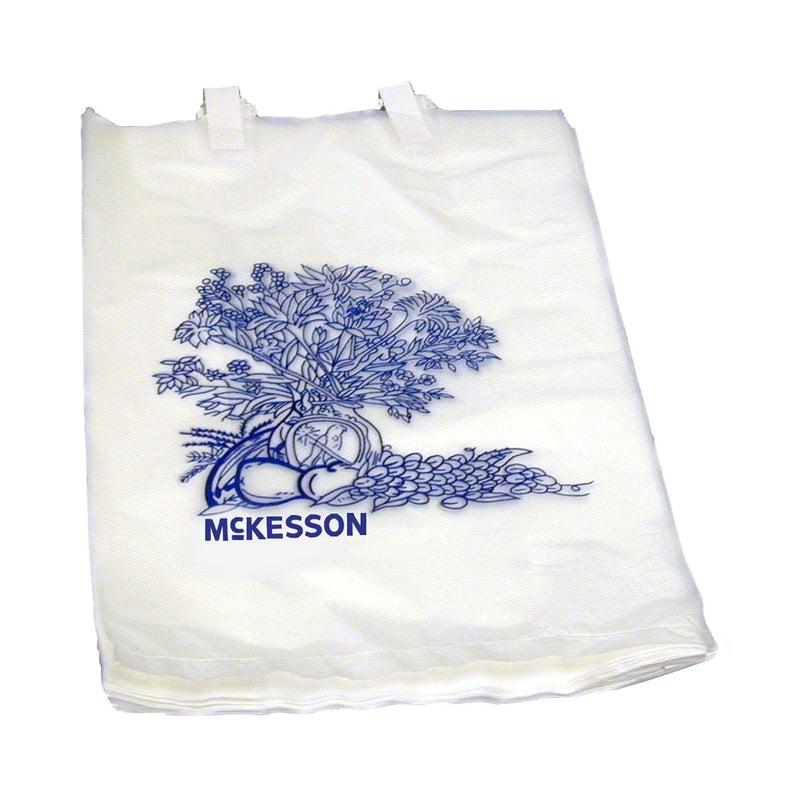 McKesson Bedside Bag 7 X 11.5 Inch White / Blue Floral Print Polyethylene (472251_CS) 2000/CS