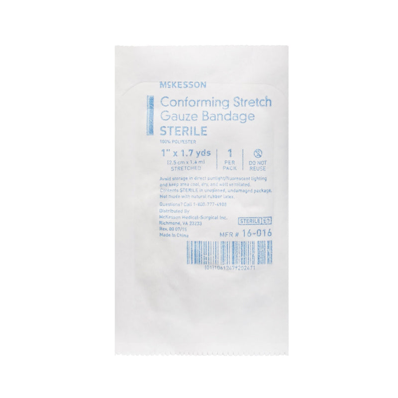 McKesson Conforming Bandage 1 Inch X 1-7/10 Yard Sterile 1 per Pack (993031_CS) 96/CS